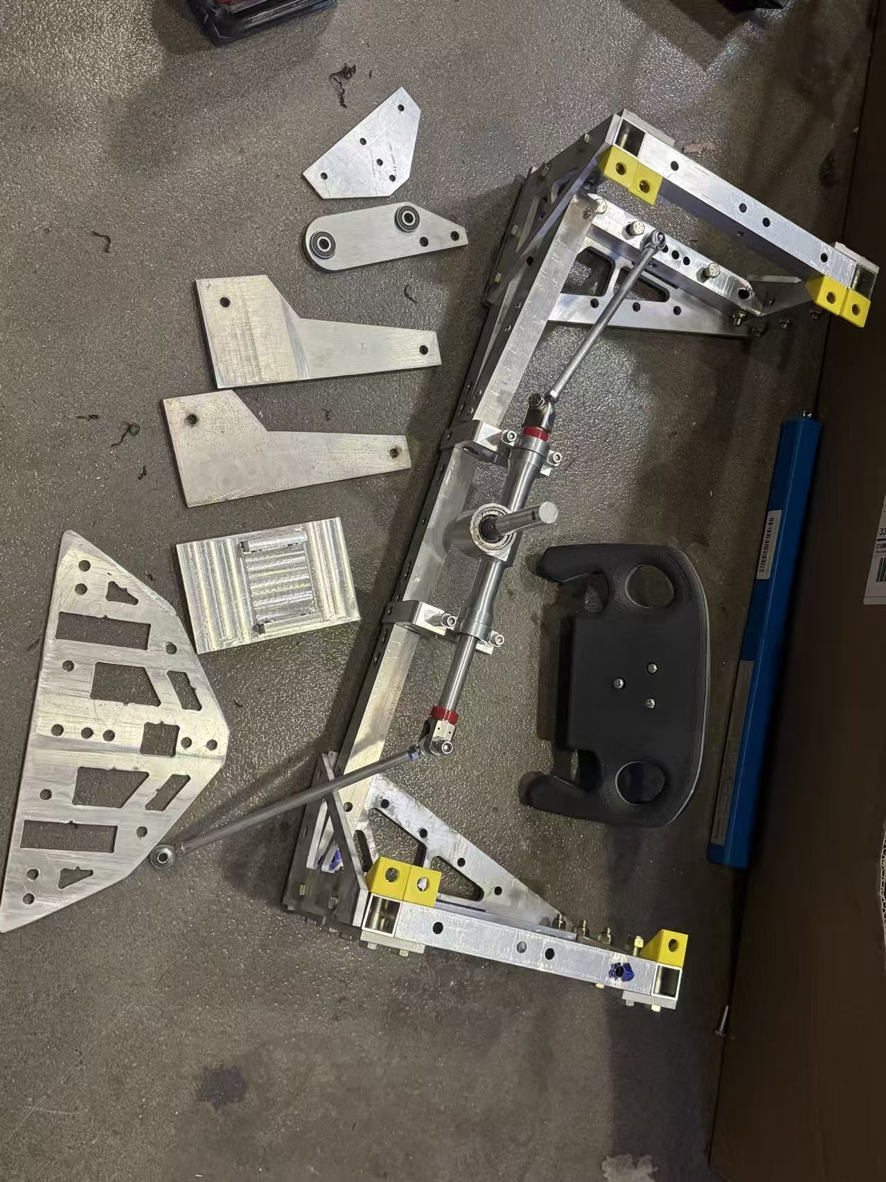 Alternate view of steering system assembly
